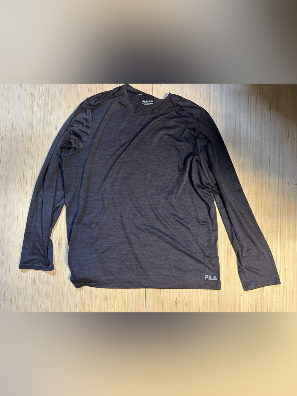 FILA Men's Long Sleeve Athletic Tee - Charcoal